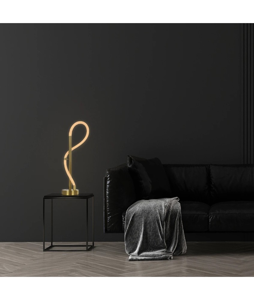 kelvo® GLOW KLV-101-0172 Επιτραπέζιο Φωτιστικό Πορτατίφ LED 18W 1800lm 360° AC 220-240V IP20 Ρυθμιζόμενο Λευκό CCT με Αφή 2700K-4500K-6000K Dimmable - Lumileds SMD Chip - Χρυσό Πλατίνα - Μ30 x Π30 x Υ60cm - 3 Χρόνια Εγγύηση